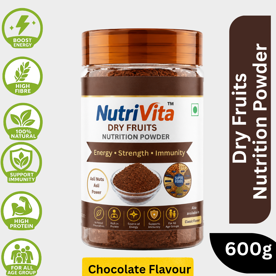 Nutrition Energy Dry Fruits Powder Chocolate Flavour 600g In Jar