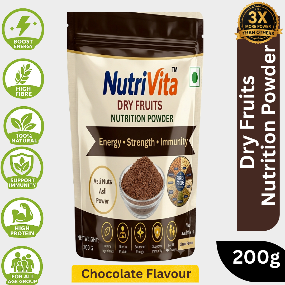 Nutrition Energy Dry Fruits Powder Chocolate Flavour 200g In Packet
